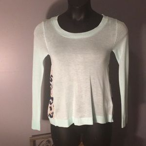 Teal and leopard sheet sweater NWT